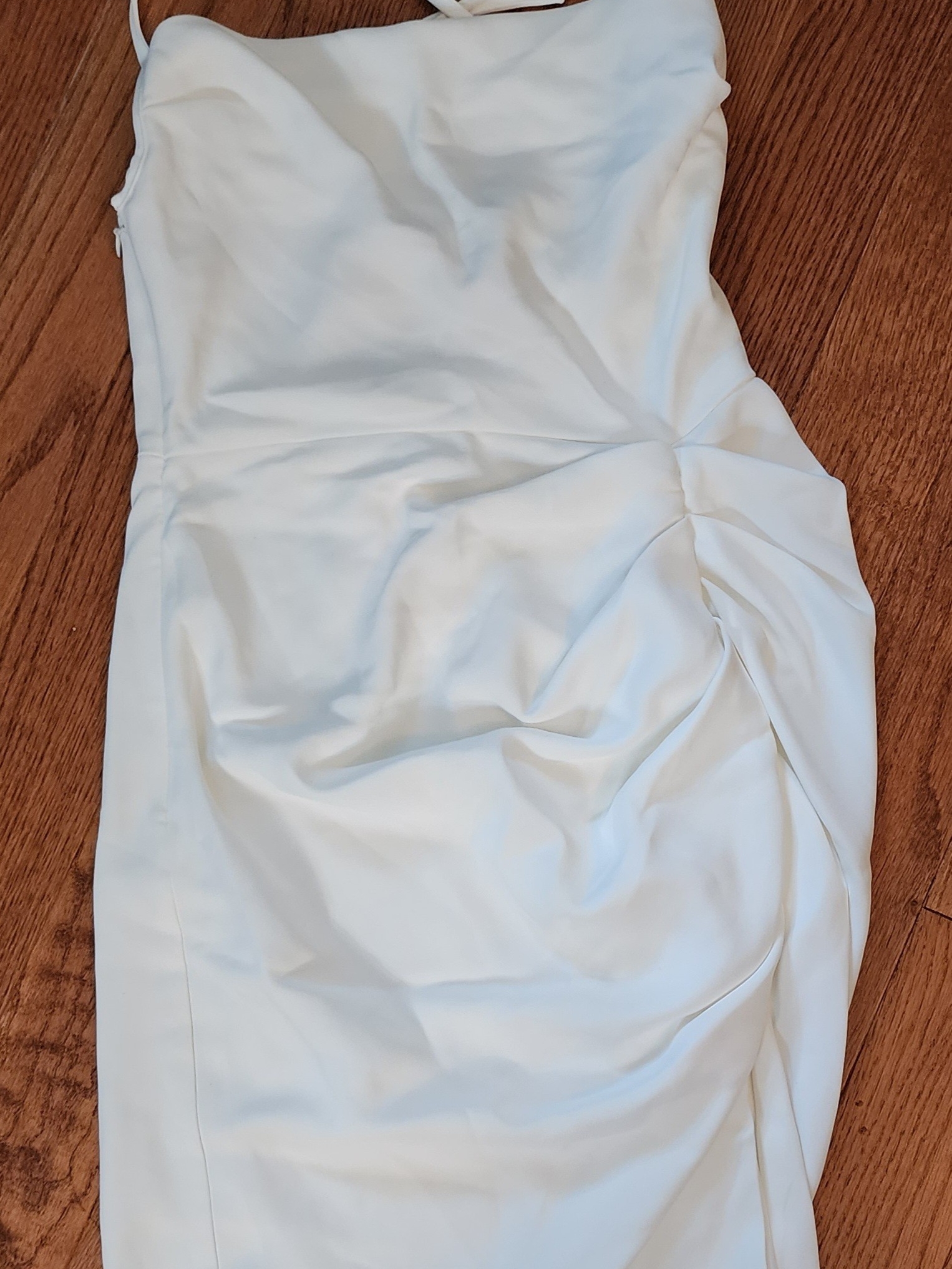 Amanda Uprichard Jasalina Cross Back Strap, Ruched Mini Dress. Nwt. Size S.